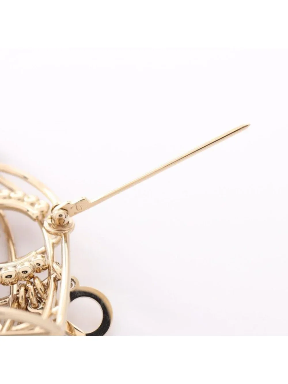 Chanel Brooch CC Logo Birdcage Motif Gold